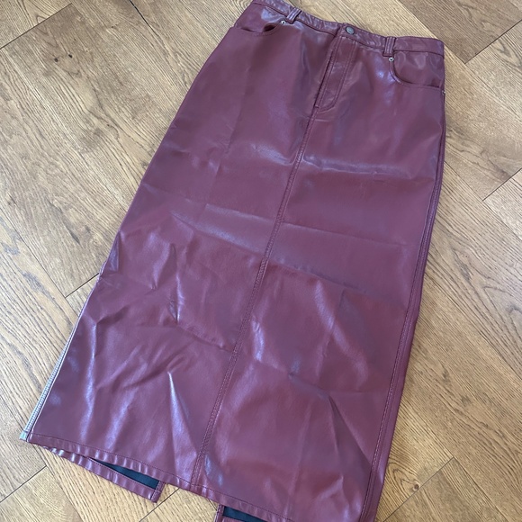 Free People  -  We The Free City Slicker Leather Maxi Skirt - Picture 5 of 6